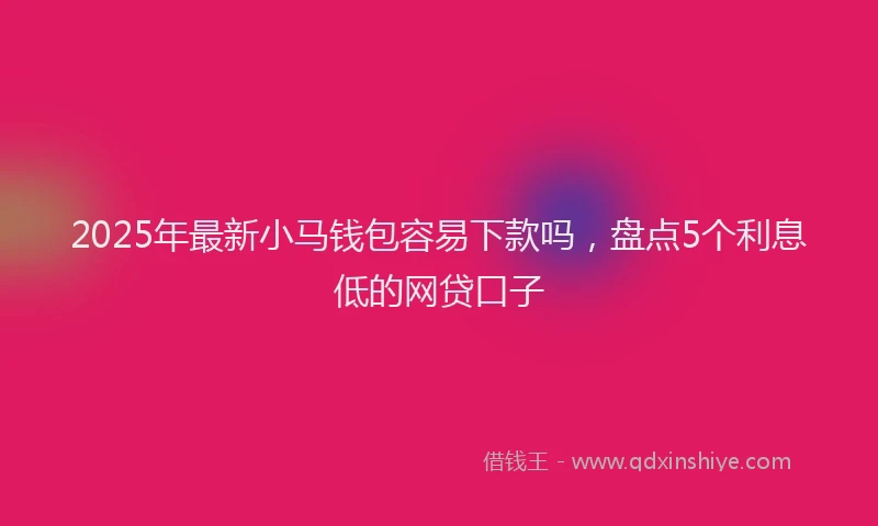 2025年最新小马钱包容易下款吗，盘点5个利息低的网贷口子