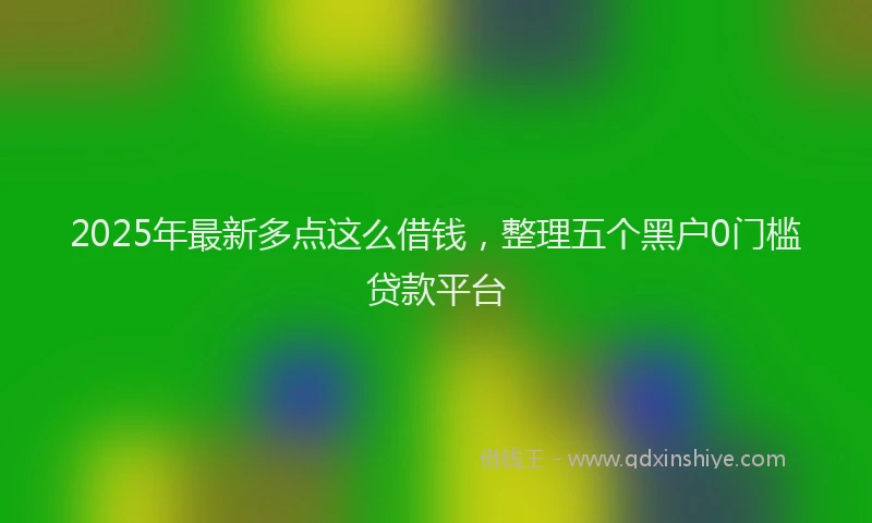 2025年最新多点这么借钱，整理五个黑户0门槛贷款平台