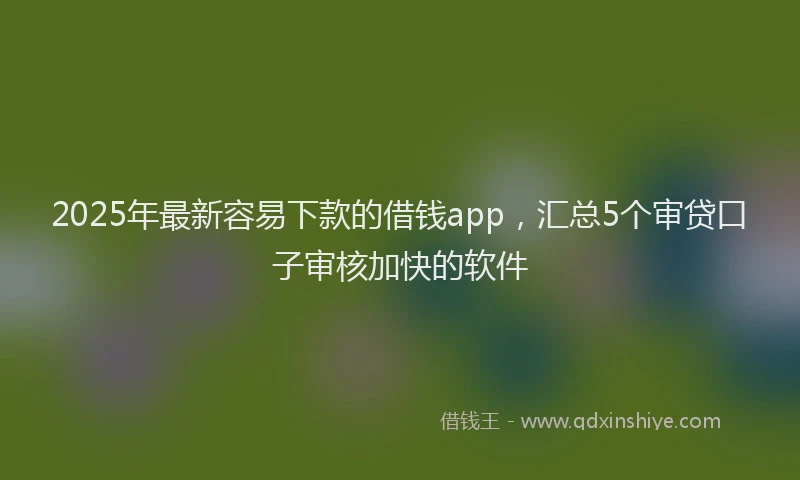 2025年最新容易下款的借钱app，汇总5个审贷口子审核加快的软件