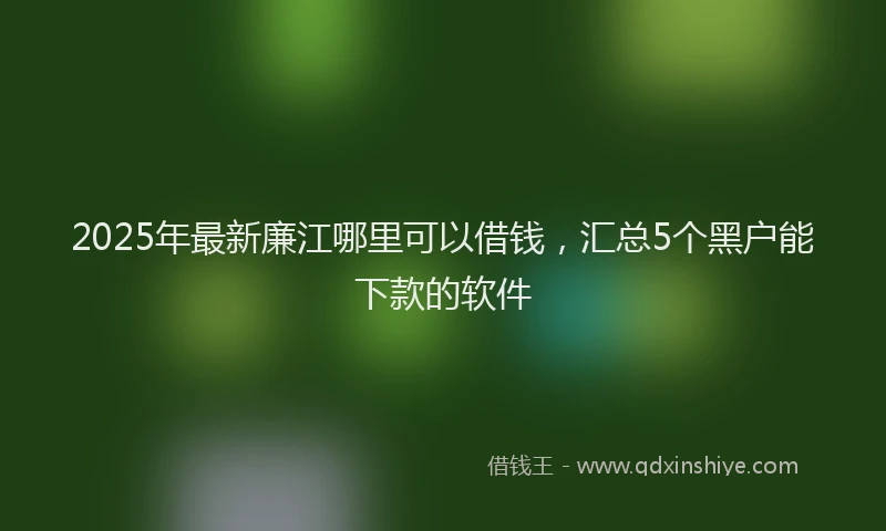 2025年最新廉江哪里可以借钱，汇总5个黑户能下款的软件