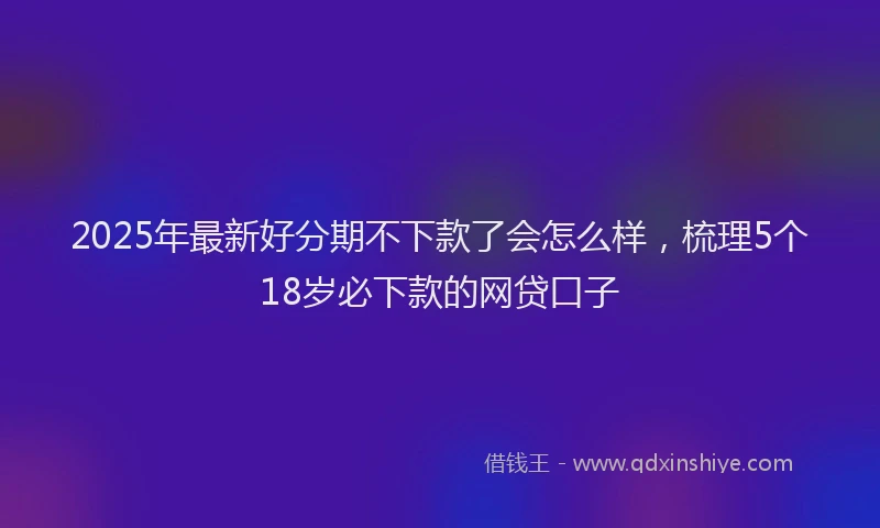 2025年最新好分期不下款了会怎么样，梳理5个18岁必下款的网贷口子