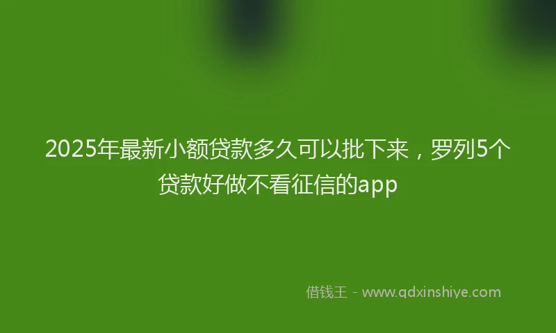 2025年最新小额贷款多久可以批下来，罗列5个贷款好做不看征信的app