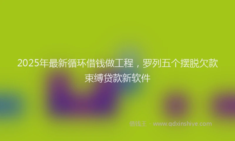 2025年最新循环借钱做工程，罗列五个摆脱欠款束缚贷款新软件