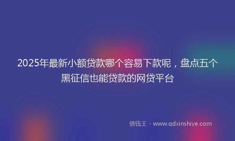 2025年最新小额贷款哪个容易下款呢，盘点五个黑征信也能贷款的网贷平台