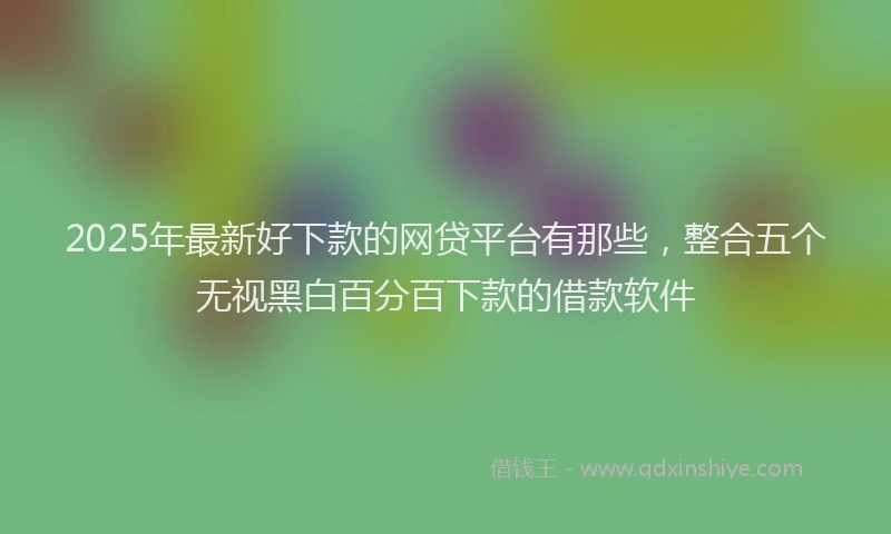 2025年最新好下款的网贷平台有那些，整合五个无视黑白百分百下款的借款软件