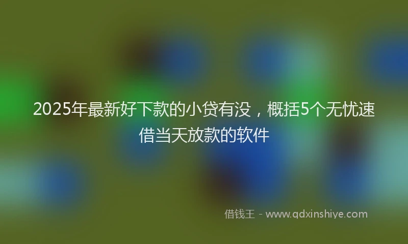 2025年最新好下款的小贷有没，概括5个无忧速借当天放款的软件