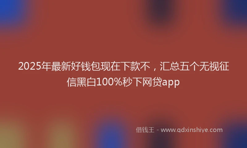 2025年最新好钱包现在下款不，汇总五个无视征信黑白100%秒下网贷app