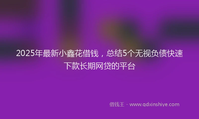2025年最新小鑫花借钱，总结5个无视负债快速下款长期网贷的平台