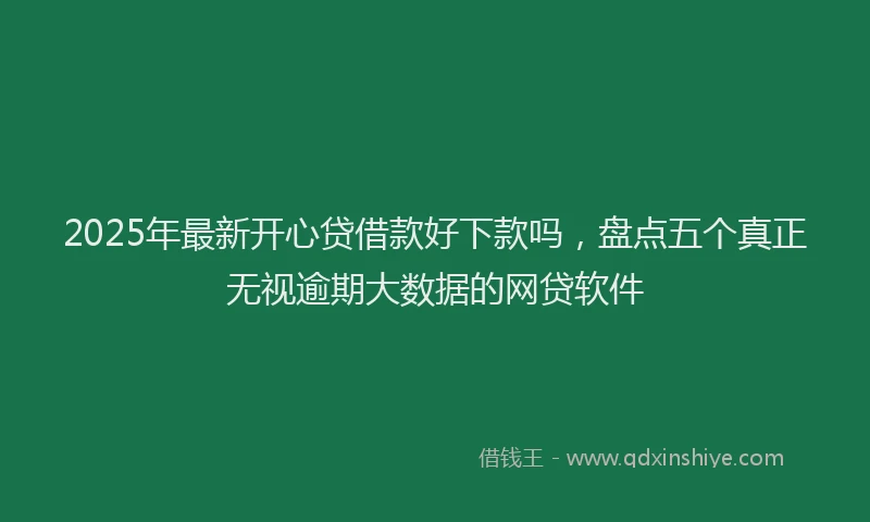 2025年最新开心贷借款好下款吗，盘点五个真正无视逾期大数据的网贷软件