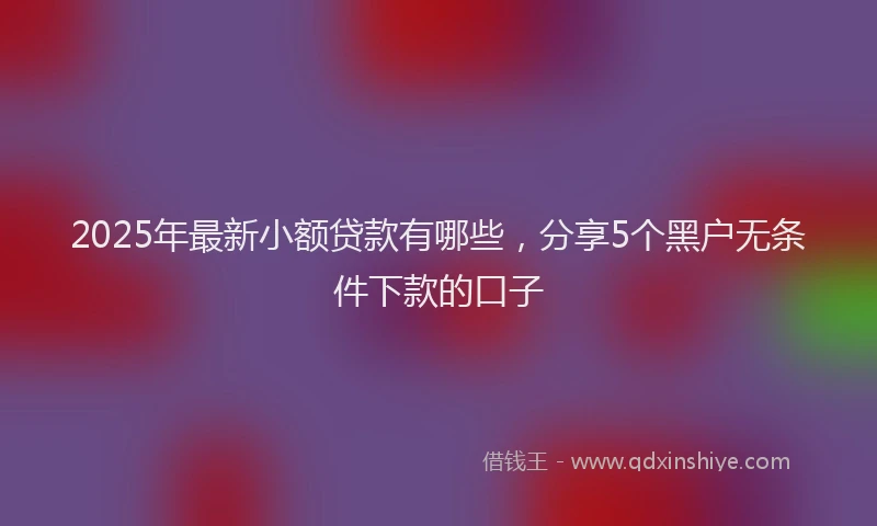 2025年最新小额贷款有哪些，分享5个黑户无条件下款的口子