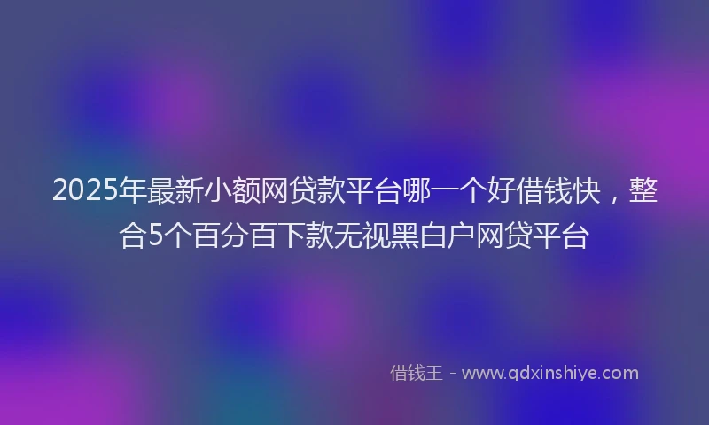 2025年最新小额网贷款平台哪一个好借钱快，整合5个百分百下款无视黑白户网贷平台