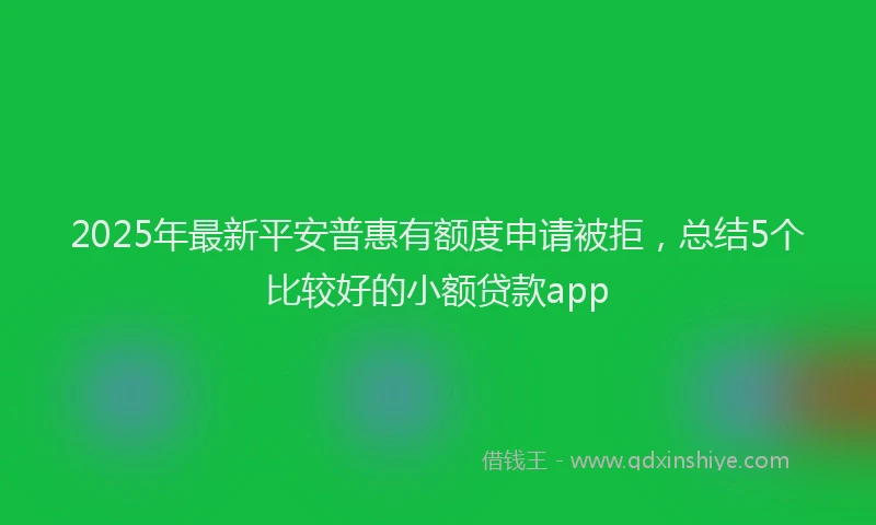 2025年最新平安普惠有额度申请被拒，总结5个比较好的小额贷款app
