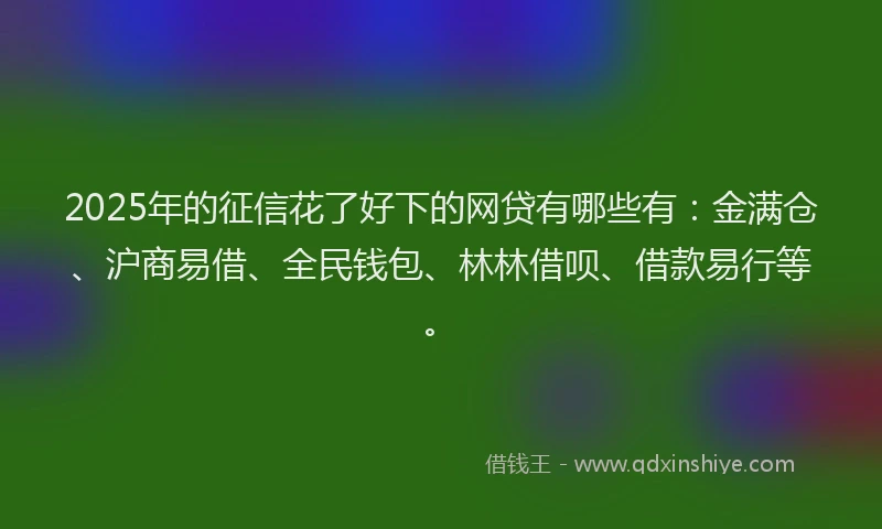 2025年的征信花了好下的网贷有哪些有：金满仓、沪商易借、全民钱包、林林借呗、借款易行等。