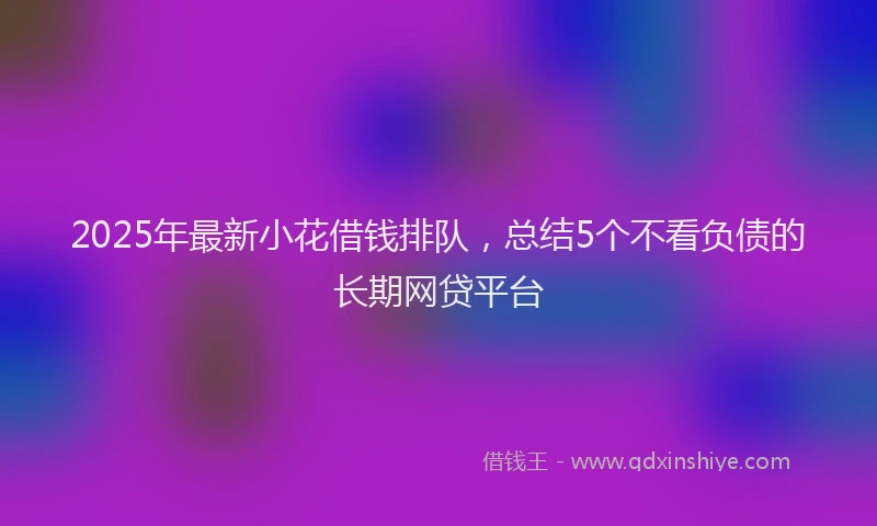 2025年最新小花借钱排队，总结5个不看负债的长期网贷平台
