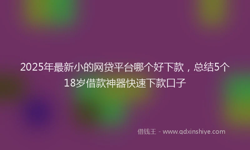 2025年最新小的网贷平台哪个好下款，总结5个18岁借款神器快速下款口子
