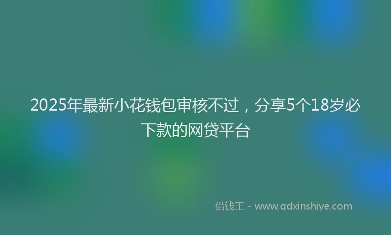 2025年最新小花钱包审核不过，分享5个18岁必下款的网贷平台