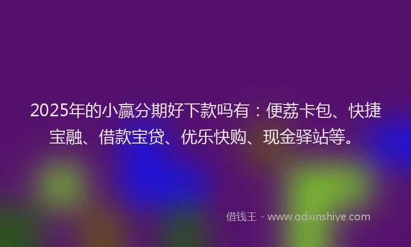 2025年的小赢分期好下款吗有：便荔卡包、快捷宝融、借款宝贷、优乐快购、现金驿站等。
