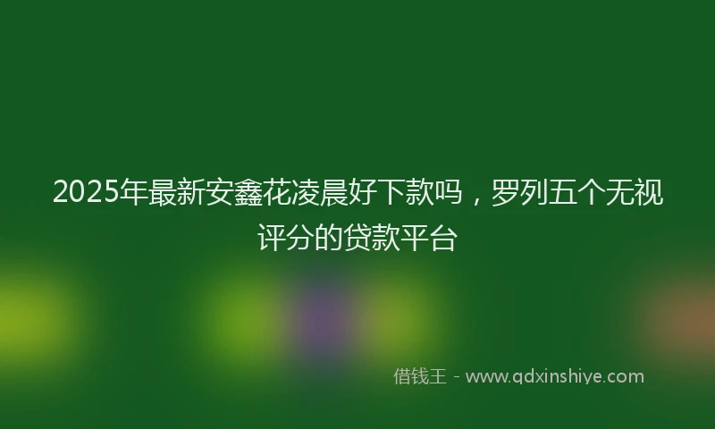 2025年最新安鑫花凌晨好下款吗，罗列五个无视评分的贷款平台