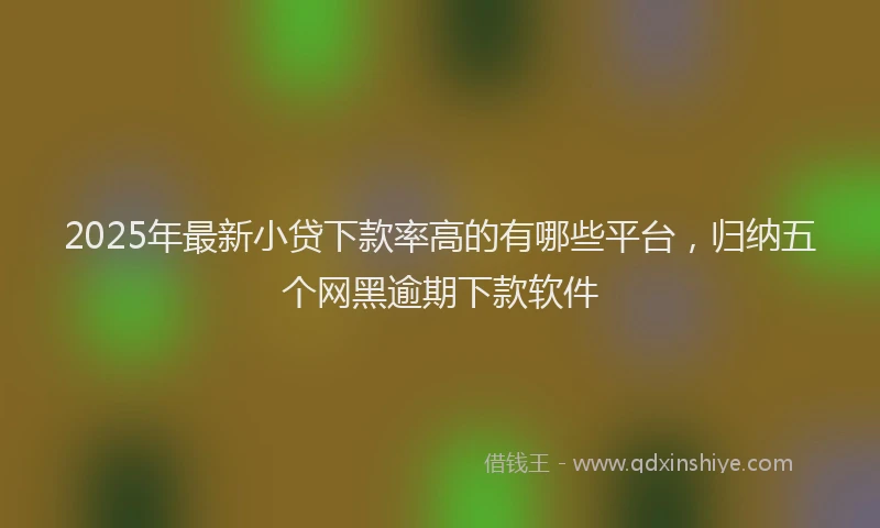 2025年最新小贷下款率高的有哪些平台，归纳五个网黑逾期下款软件