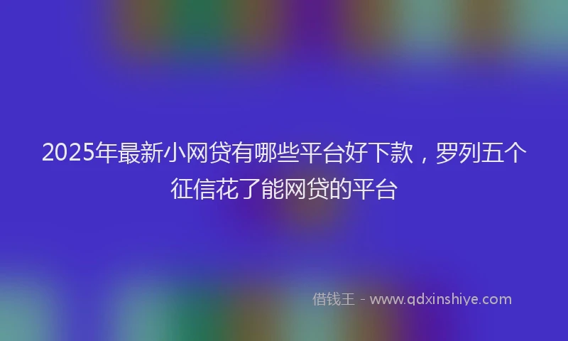 2025年最新小网贷有哪些平台好下款，罗列五个征信花了能网贷的平台