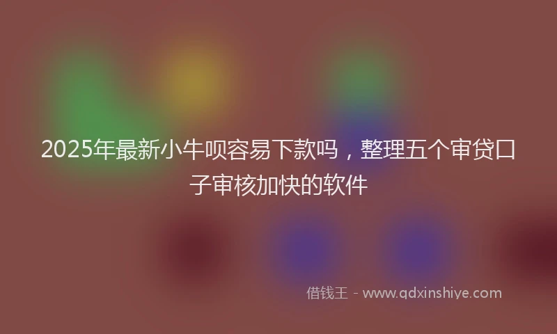 2025年最新小牛呗容易下款吗，整理五个审贷口子审核加快的软件