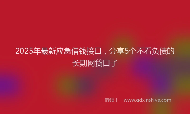 2025年最新应急借钱接口，分享5个不看负债的长期网贷口子