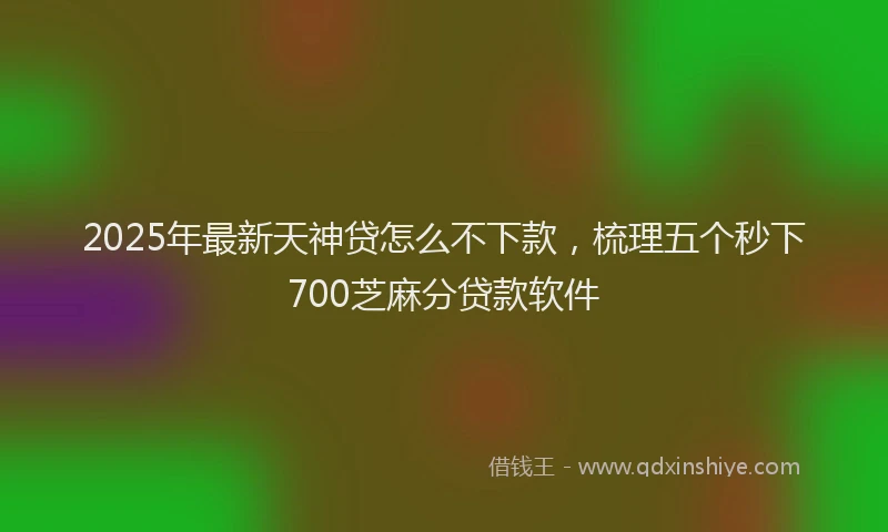 2025年最新天神贷怎么不下款，梳理五个秒下700芝麻分贷款软件