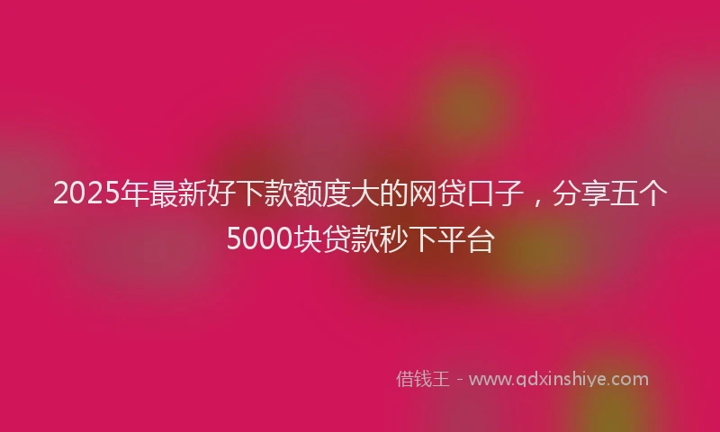2025年最新好下款额度大的网贷口子，分享五个5000块贷款秒下平台