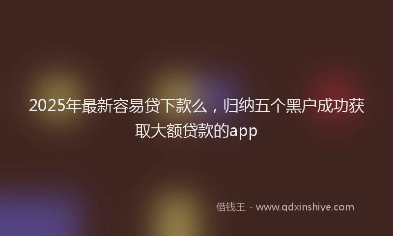 2025年最新容易贷下款么，归纳五个黑户成功获取大额贷款的app
