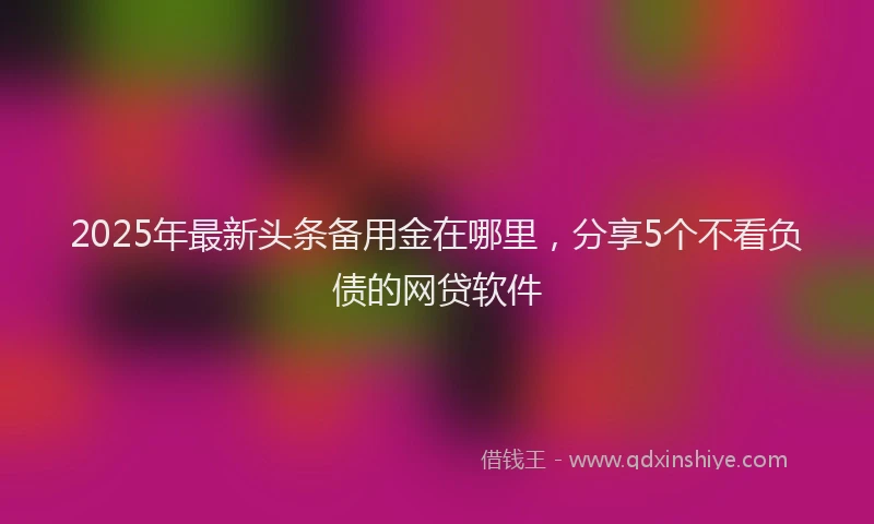 2025年最新头条备用金在哪里，分享5个不看负债的网贷软件