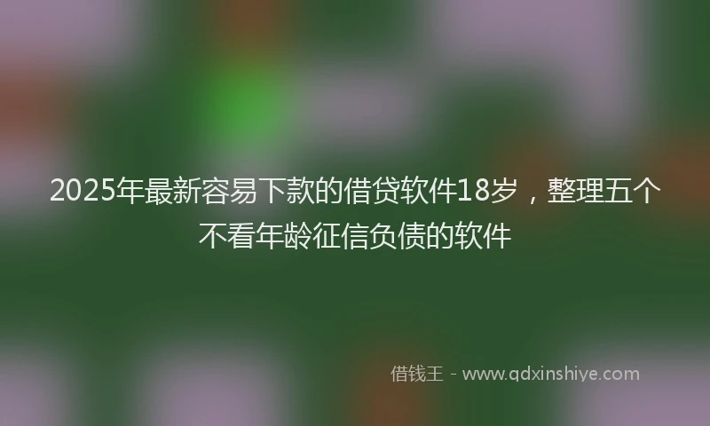 2025年最新容易下款的借贷软件18岁，整理五个不看年龄征信负债的软件