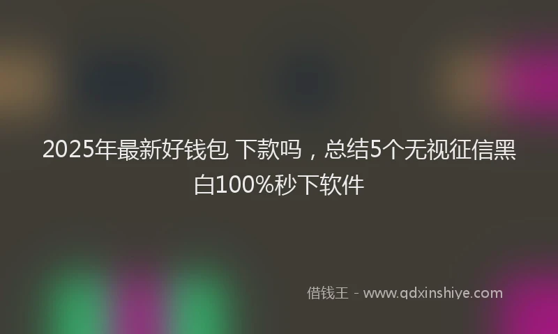 2025年最新好钱包 下款吗，总结5个无视征信黑白100%秒下软件