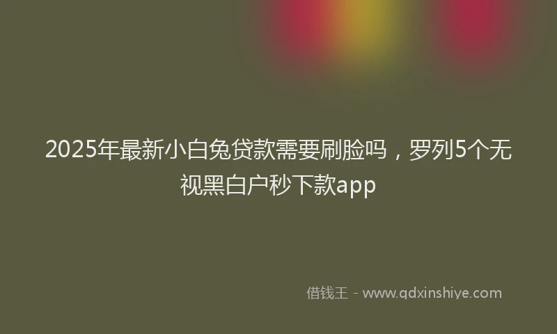 2025年最新小白兔贷款需要刷脸吗，罗列5个无视黑白户秒下款app