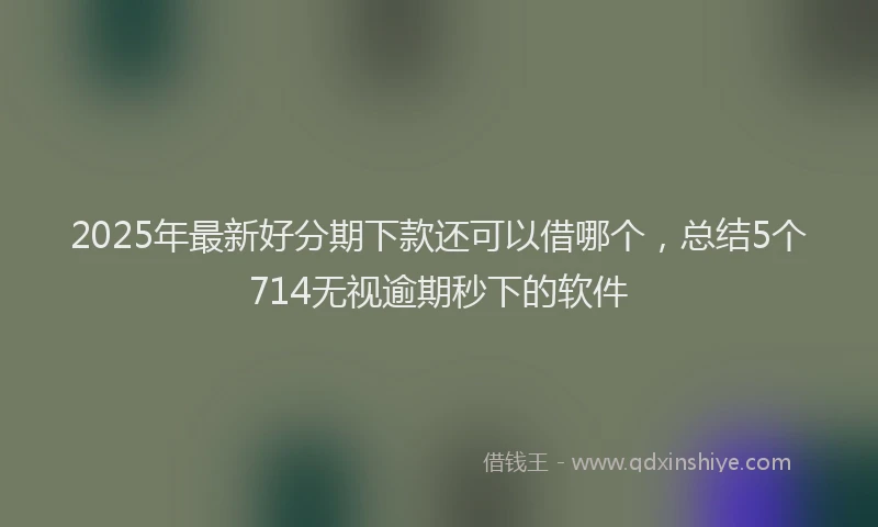 2025年最新好分期下款还可以借哪个，总结5个714无视逾期秒下的软件