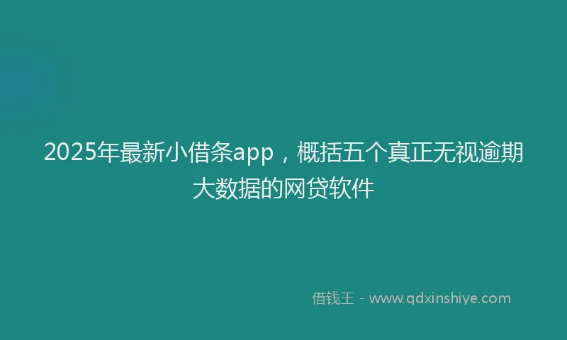 2025年最新小借条app，概括五个真正无视逾期大数据的网贷软件