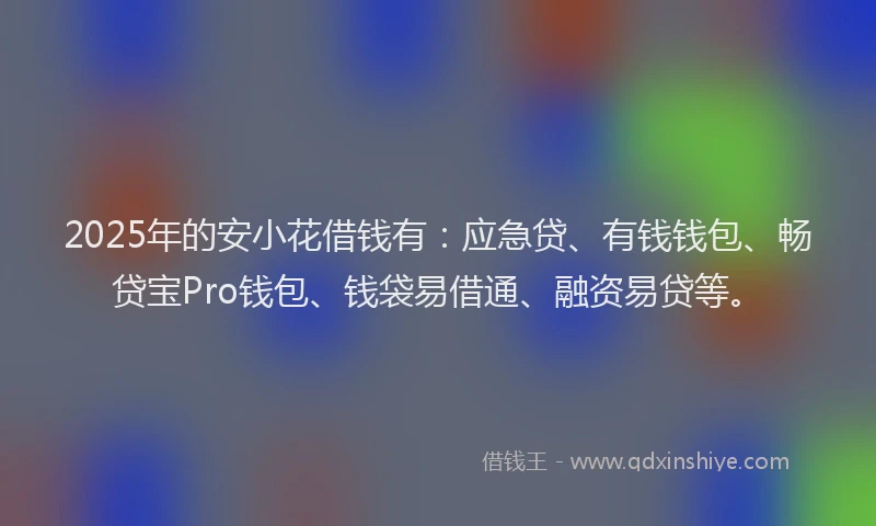 2025年的安小花借钱有：应急贷、有钱钱包、畅贷宝Pro钱包、钱袋易借通、融资易贷等。