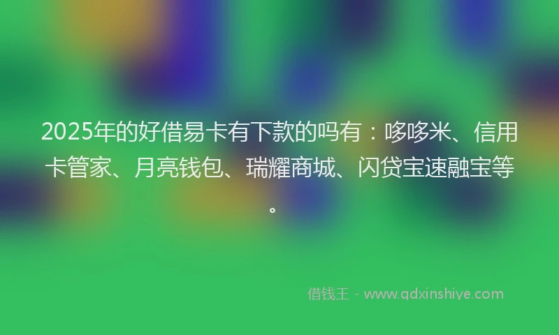 2025年的好借易卡有下款的吗有：哆哆米、信用卡管家、月亮钱包、瑞耀商城、闪贷宝速融宝等。