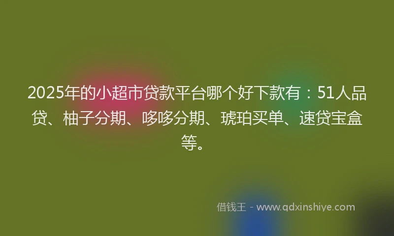 2025年的小超市贷款平台哪个好下款有：51人品贷、柚子分期、哆哆分期、琥珀买单、速贷宝盒等。