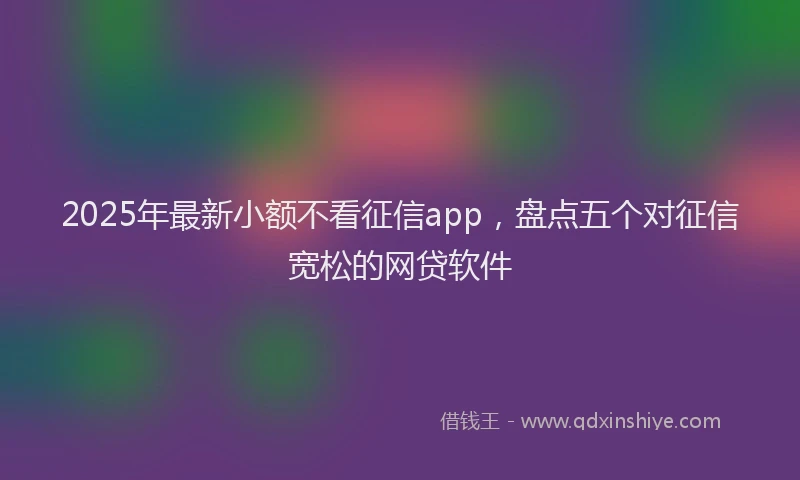 2025年最新小额不看征信app，盘点五个对征信宽松的网贷软件