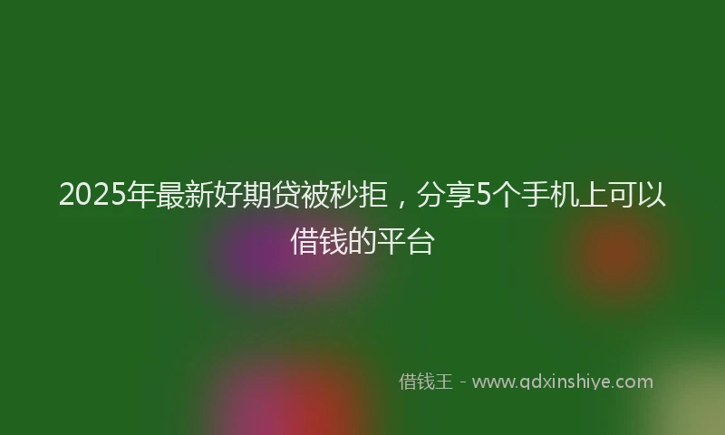2025年最新好期贷被秒拒，分享5个手机上可以借钱的平台