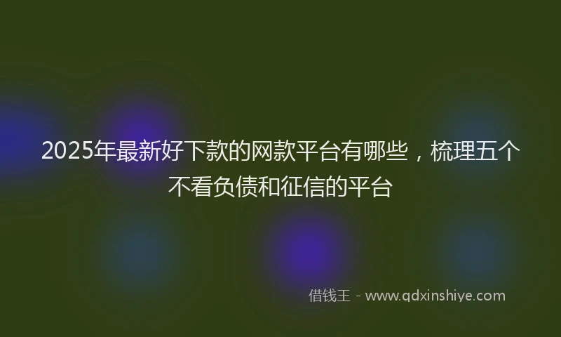 2025年最新好下款的网款平台有哪些，梳理五个不看负债和征信的平台