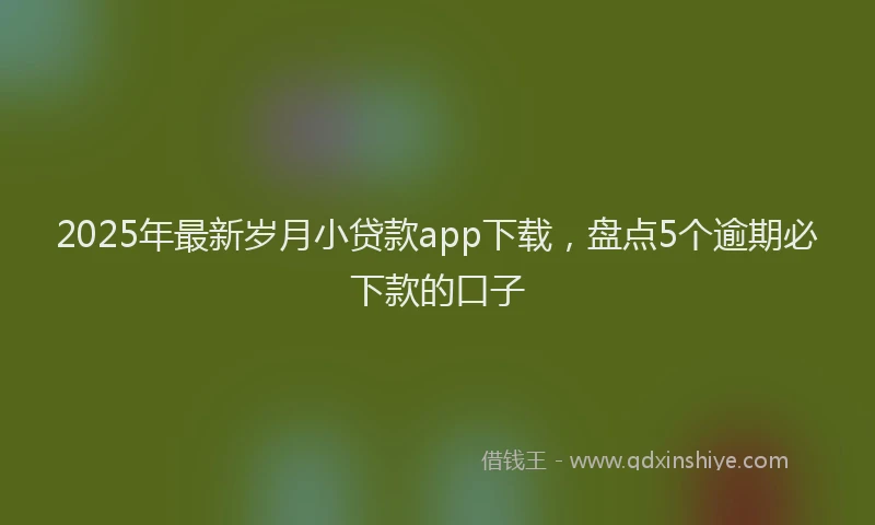 2025年最新岁月小贷款app下载，盘点5个逾期必下款的口子