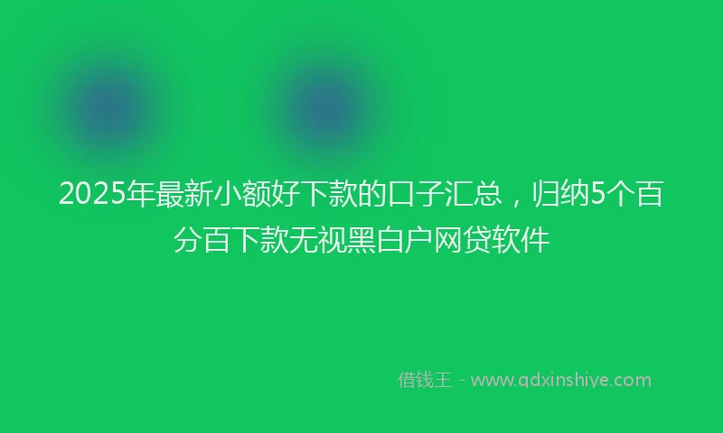 2025年最新小额好下款的口子汇总，归纳5个百分百下款无视黑白户网贷软件