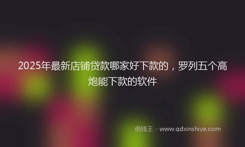 2025年最新店铺贷款哪家好下款的，罗列五个高炮能下款的软件