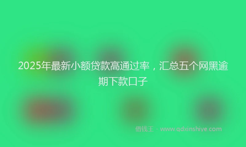 2025年最新小额贷款高通过率，汇总五个网黑逾期下款口子