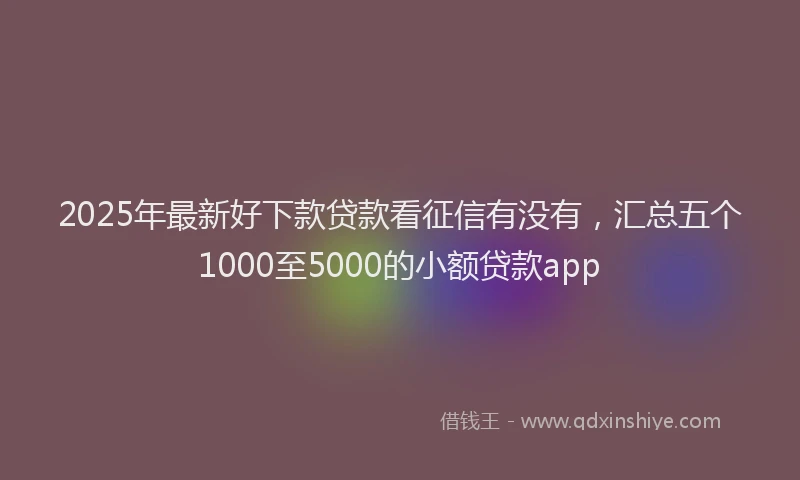 2025年最新好下款贷款看征信有没有，汇总五个1000至5000的小额贷款app