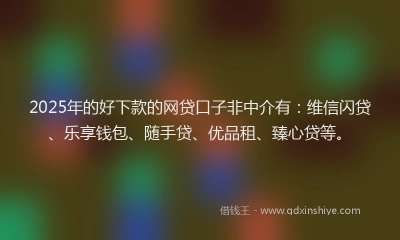 2025年的好下款的网贷口子非中介有：维信闪贷、乐享钱包、随手贷、优品租、臻心贷等。