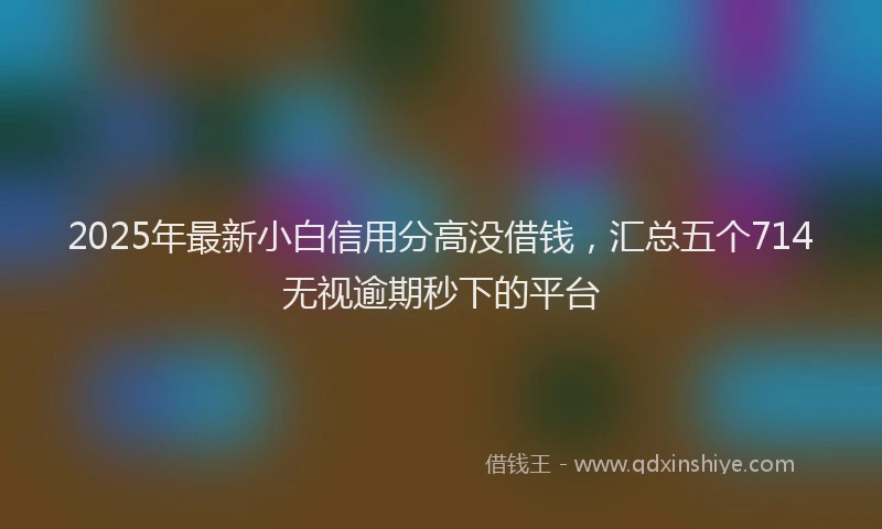 2025年最新小白信用分高没借钱，汇总五个714无视逾期秒下的平台