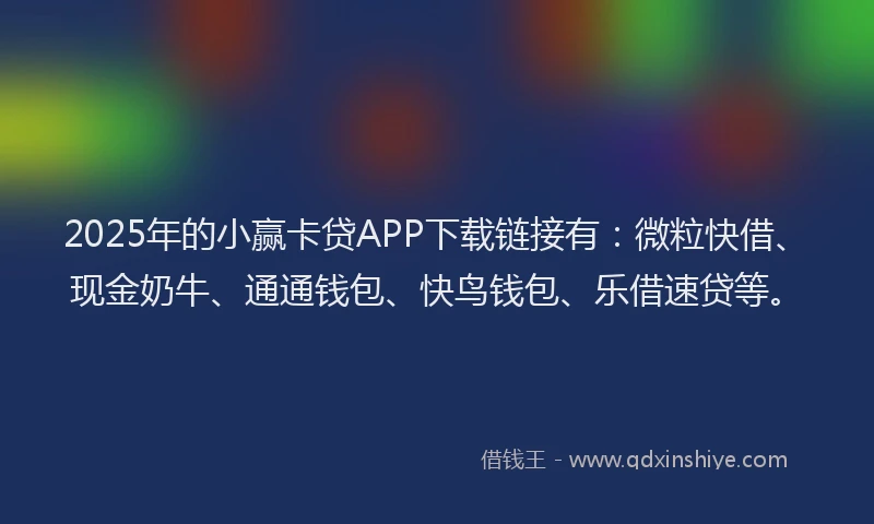 2025年的小赢卡贷APP下载链接有：微粒快借、现金奶牛、通通钱包、快鸟钱包、乐借速贷等。