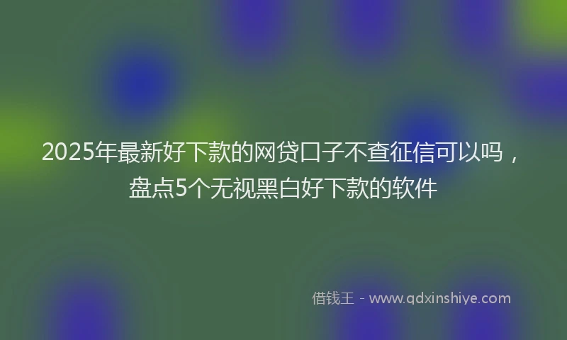 2025年最新好下款的网贷口子不查征信可以吗，盘点5个无视黑白好下款的软件